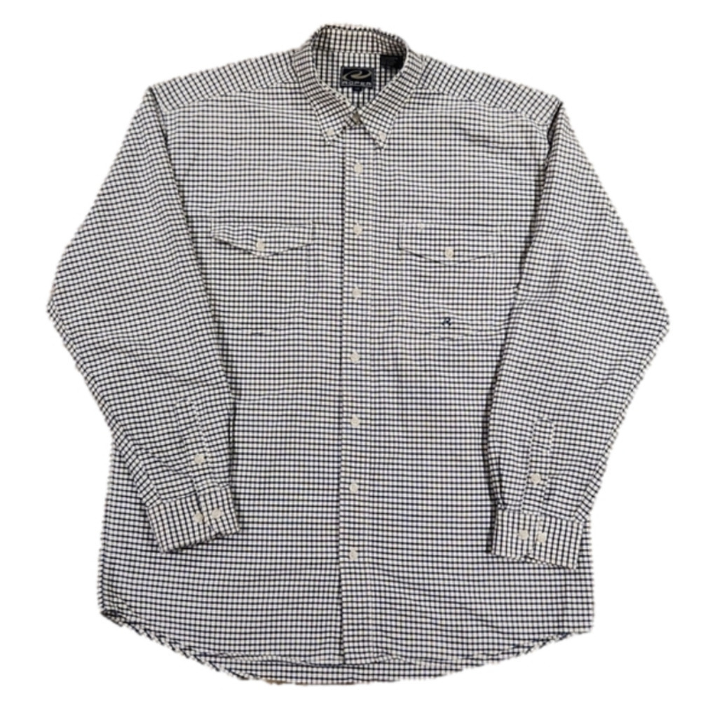 3/$20 Roper Blue & White Gingham Button-Up Shirt